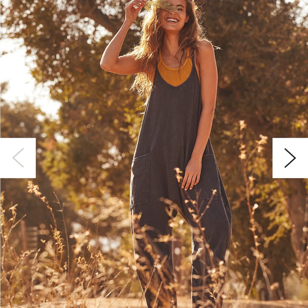 Free People hot shot onesie in washed black